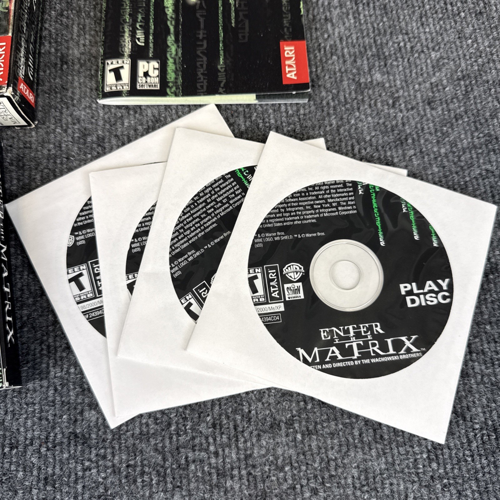Enter the Matrix PC Game (2003) 4-Disc CD ROM Small Box Atari Complete