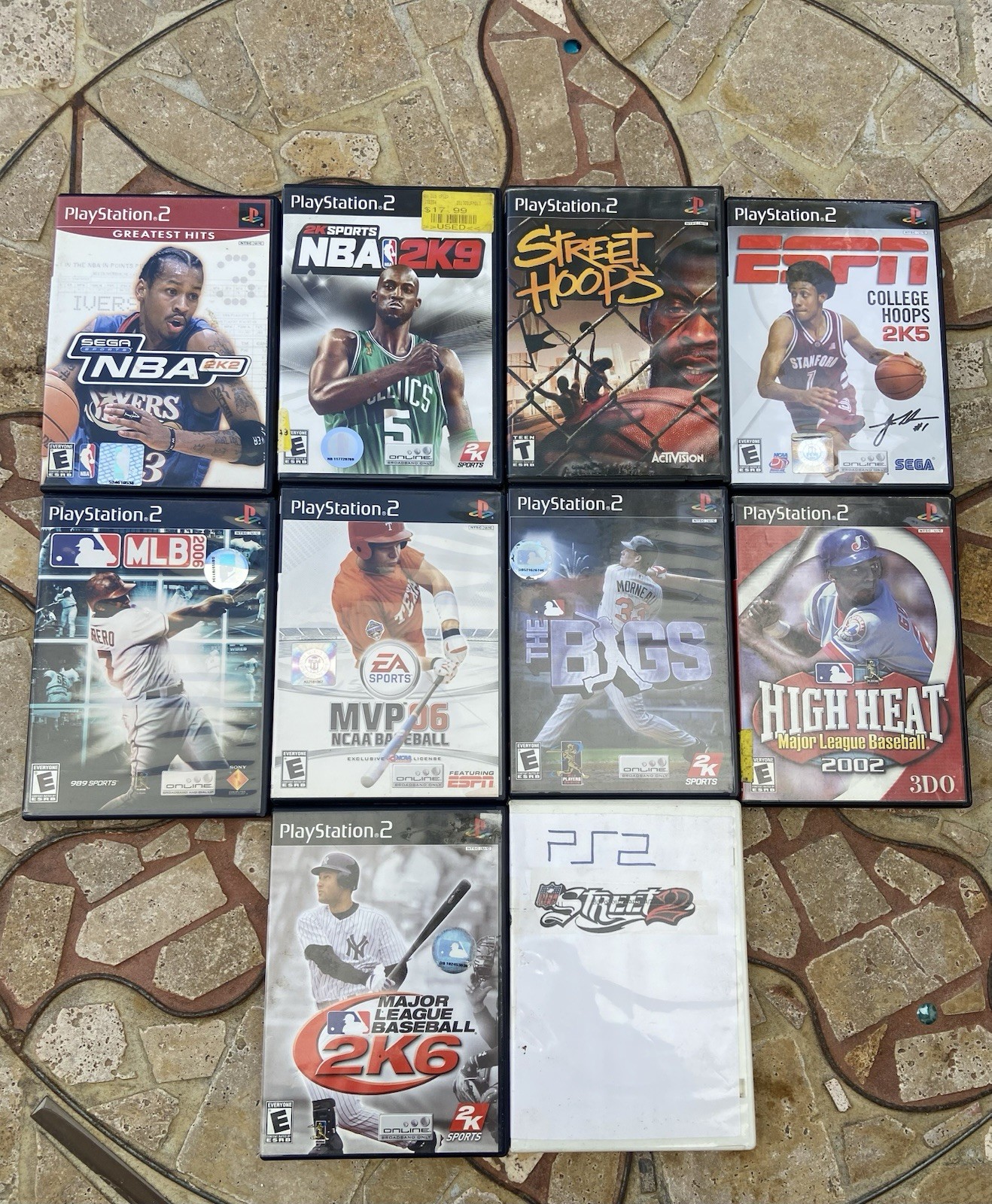 PS2 Slim Console Bundle 50 Games 3 Controllers Multitap Tested Works Great