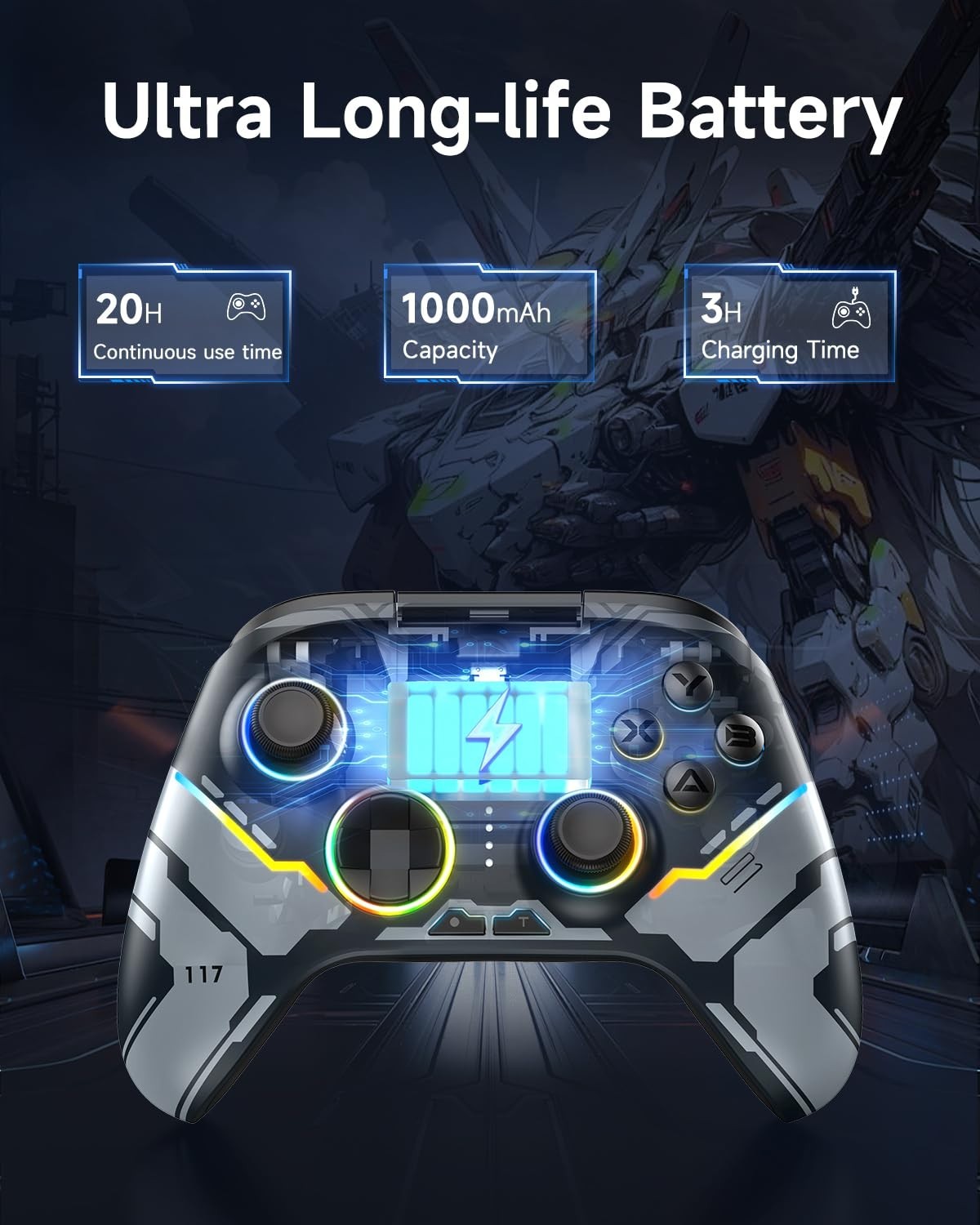 EasySMX X15 Gaming Controller Wireless Bluetooth Long Battery Life PC / Switch