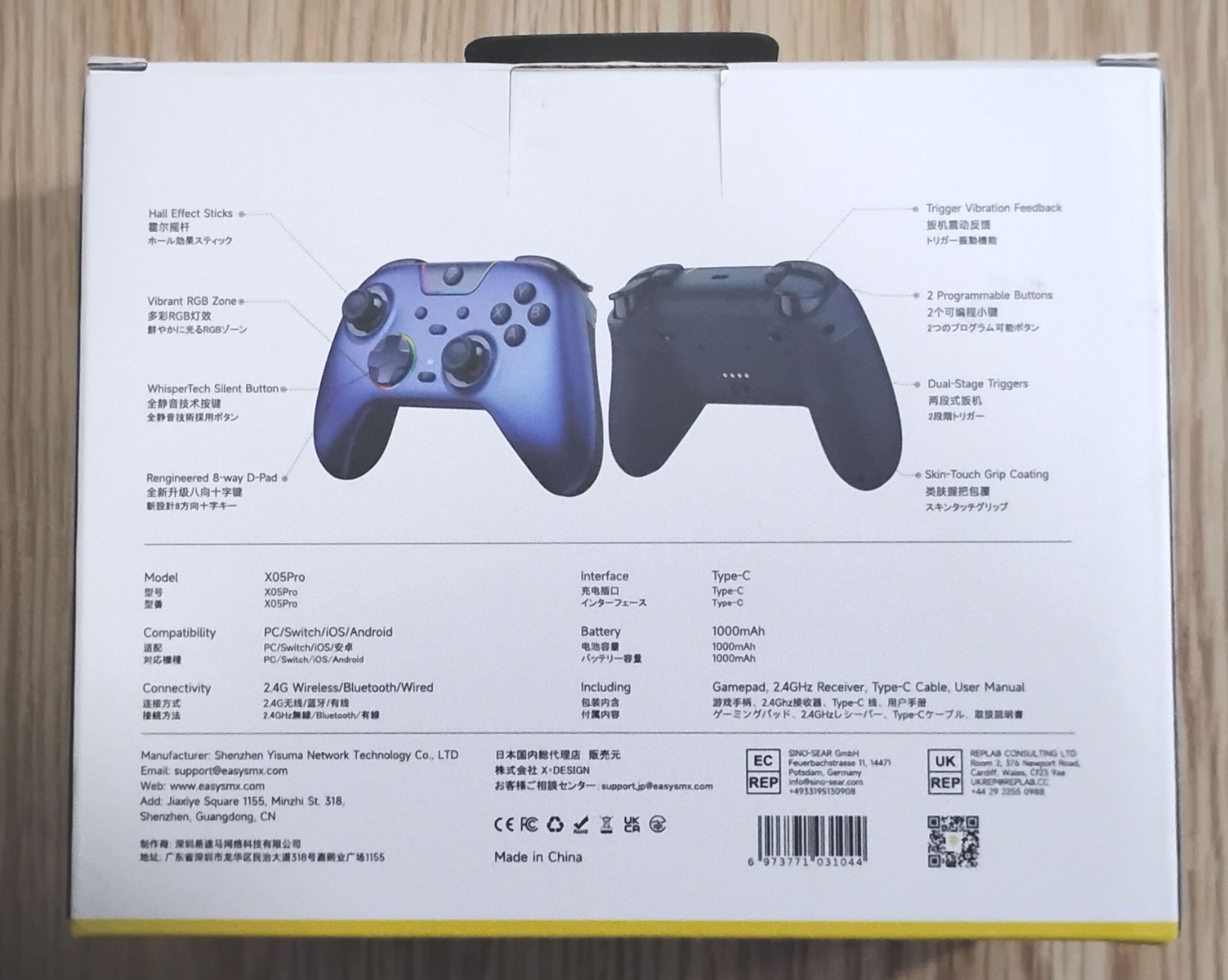 EasySMX X05Pro Wireless Gaming Controller for PC, Switch 1/2, Android – Purple