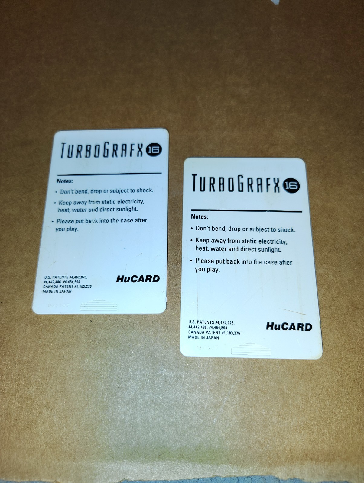 R-Type 89′ (TurboGrafx-16) & World Class Baseball 89′ Hu CARDS Only