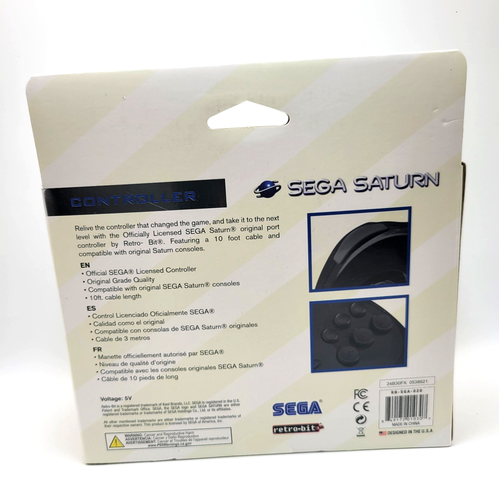 Retro-Bit Official Sega Saturn Controller For Sega Saturn Original Port 6E