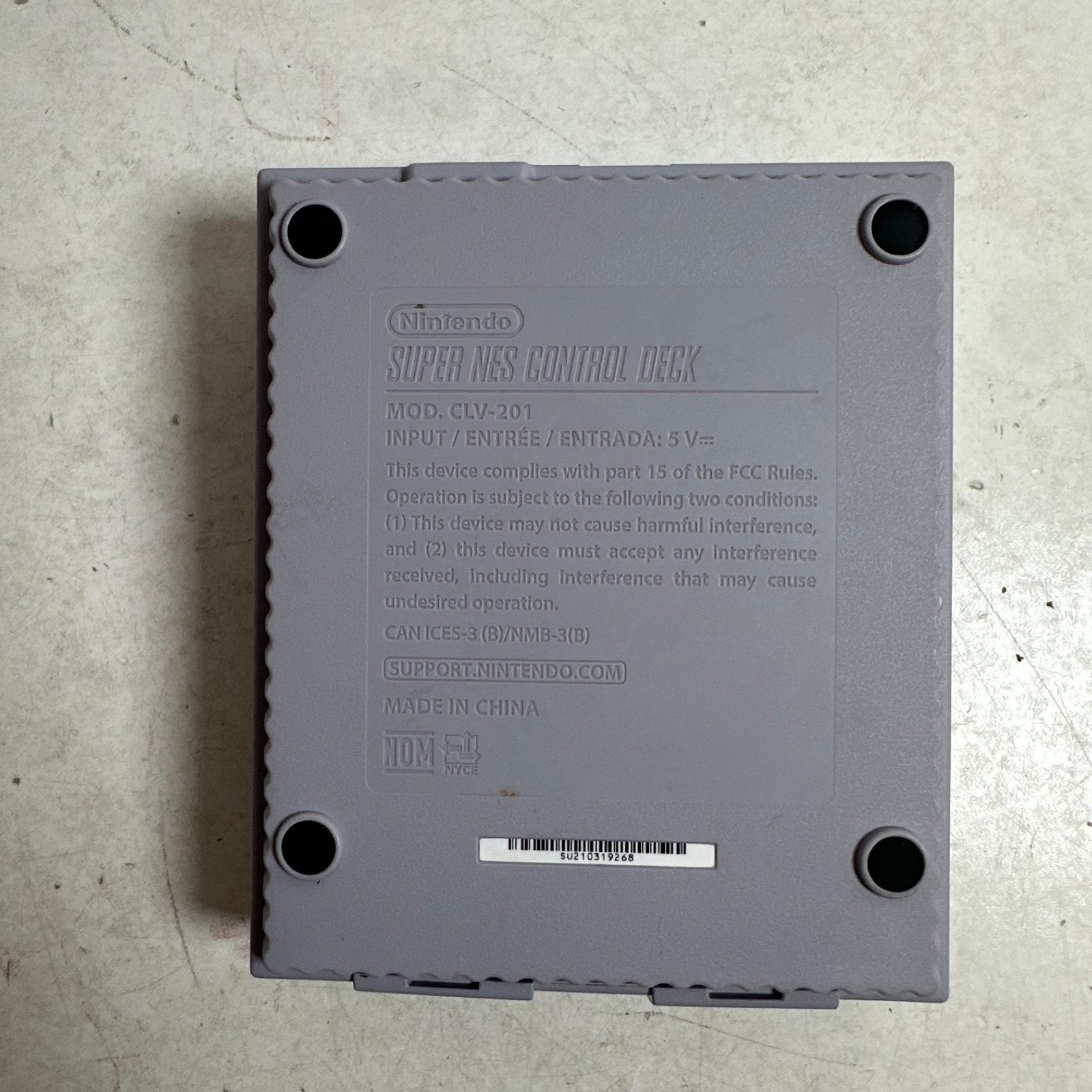 Super Nintendo Entertainment System CLV-201 Gray External Video Game Consoles
