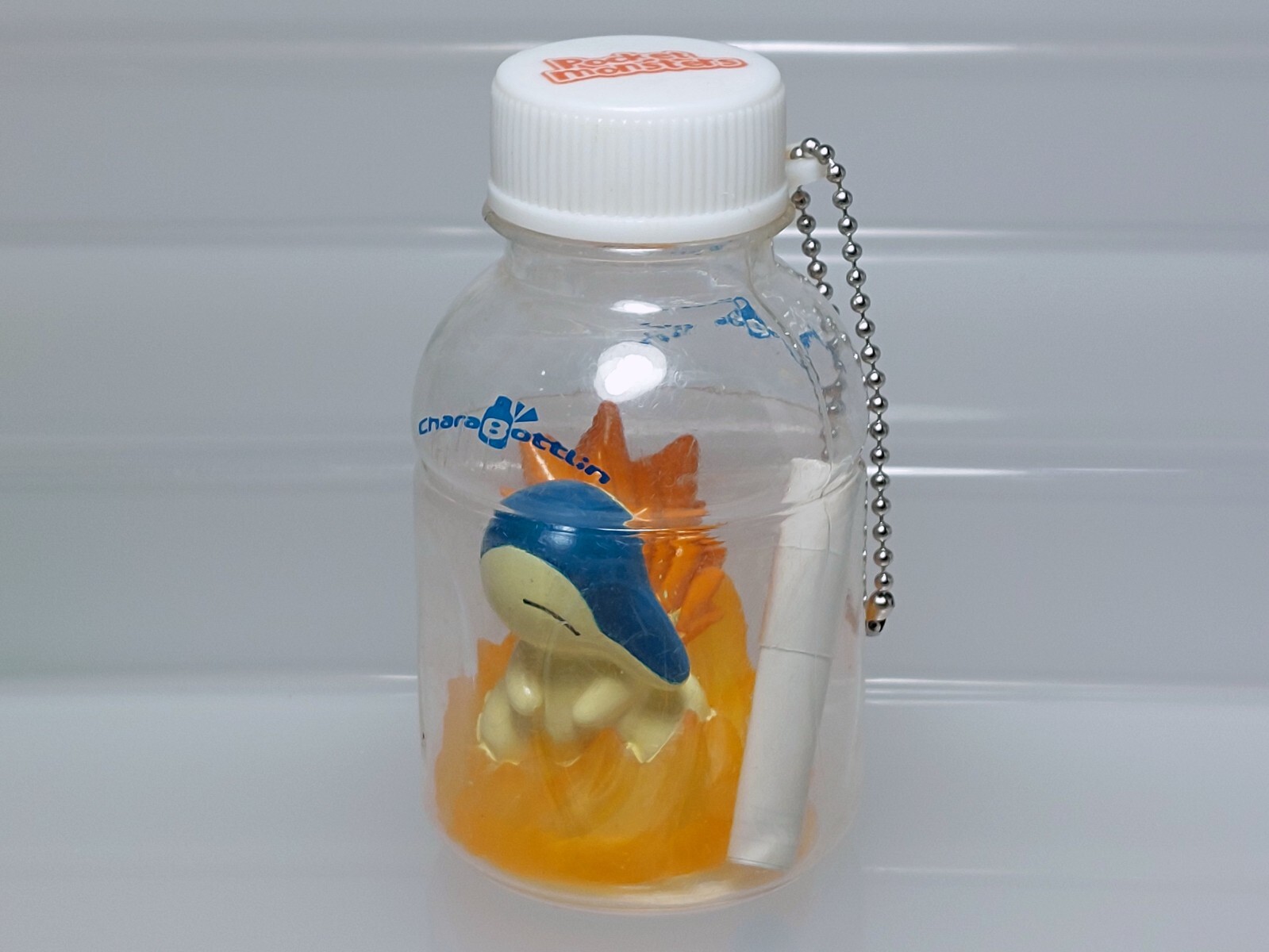 Pokemon Chara Bottlin CyndaquilKeychain Figure Tomy 2003 Toy Japan E04 3.2in