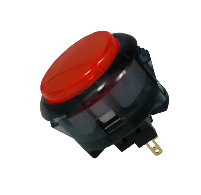 Japan Sanwa Clear Black Red Buttons x 1pc OBSC-30-CS/CR Video Arcade Parts