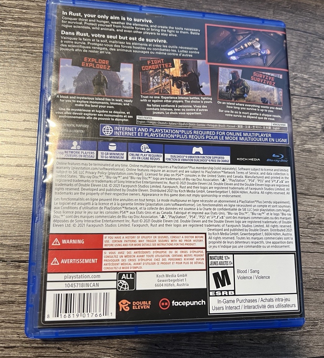 Rust- Console Edition – (PlayStation 4 , 2021) PS4 Game