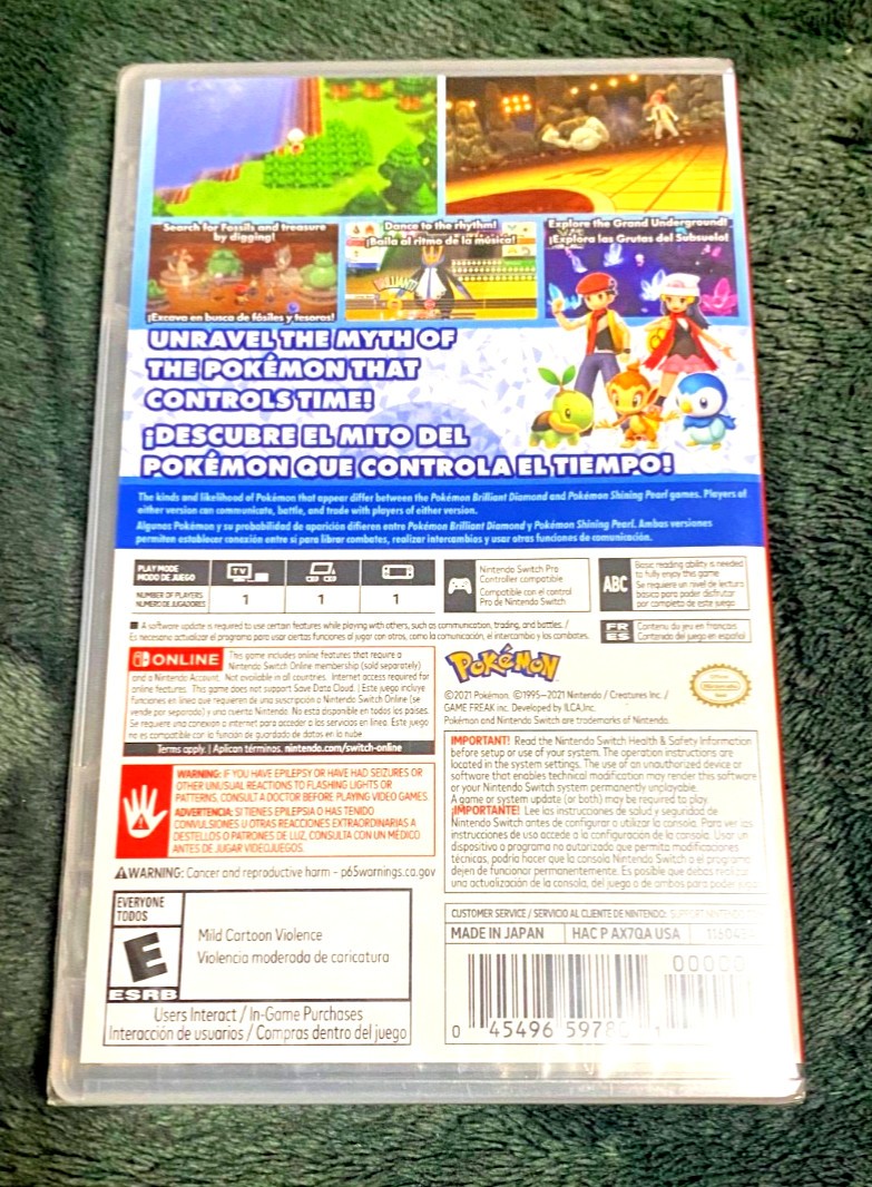 Pokemon Brilliant Diamond Nintendo Switch Game Rated E For Everyone