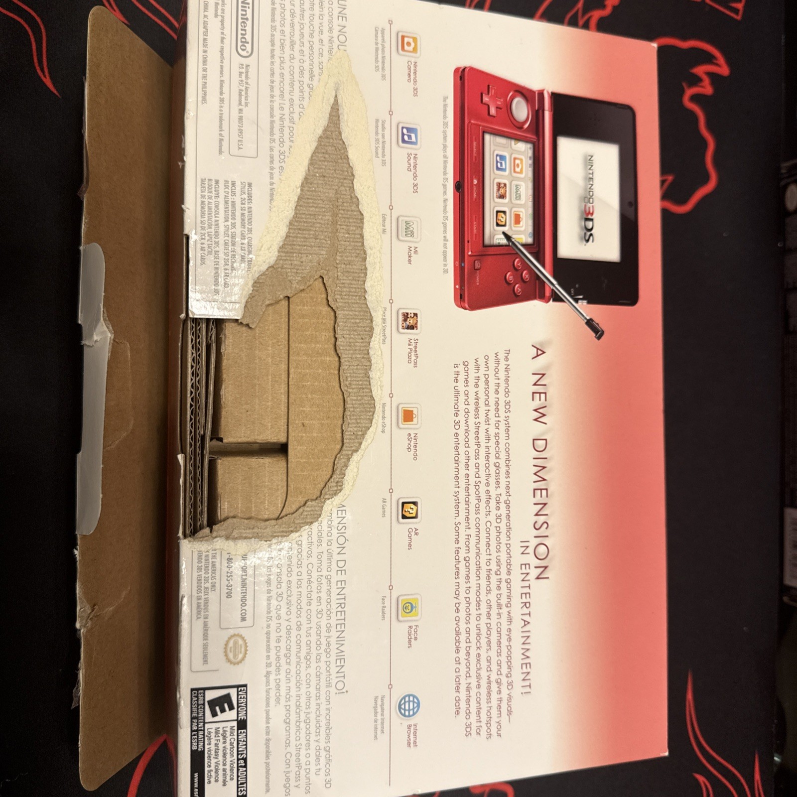 Nintendo 3DS Handheld System – Flame Red Tested And Working CIB