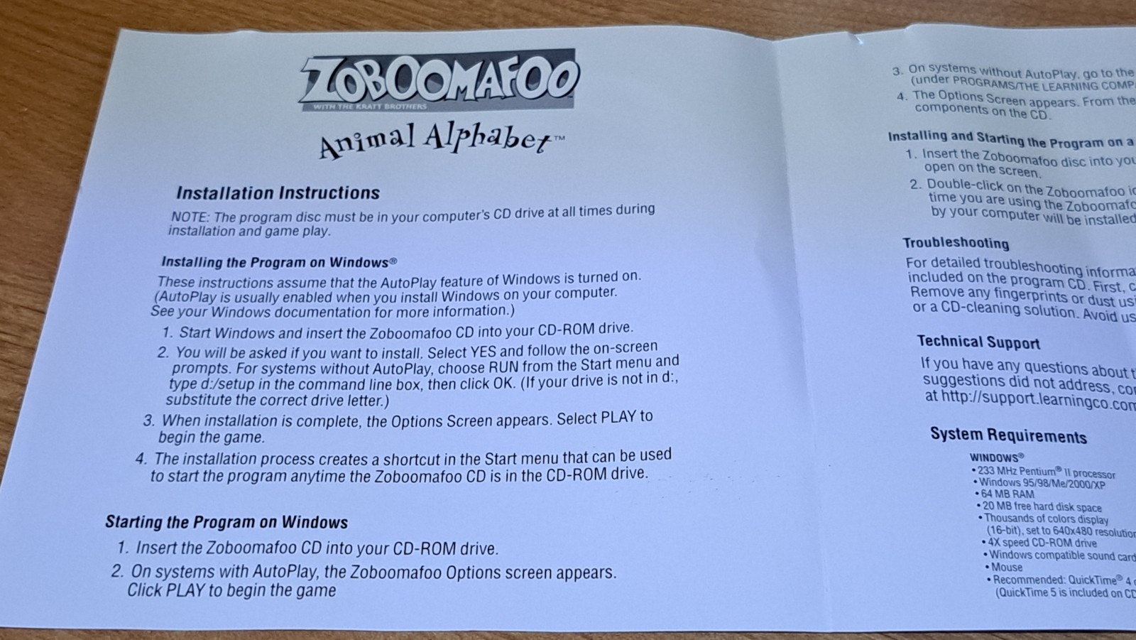 Video Game PC Zoboomafoo Animal Alphabet Discover animal A to Z