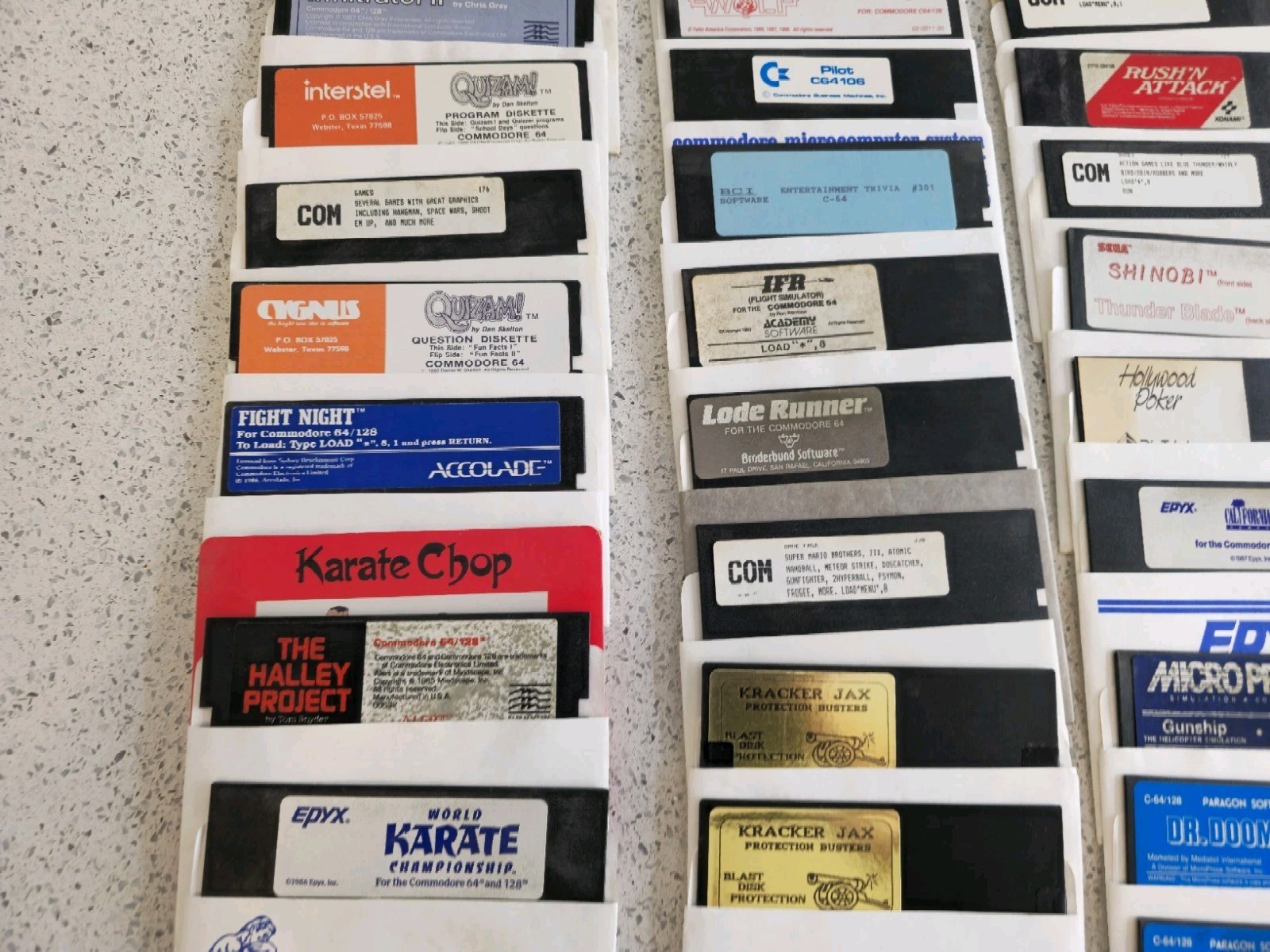 Commodore 64 Games | Bulk Lot | 5.25″ Disks | Qty 43 Disks | + Case 1980s 1990s