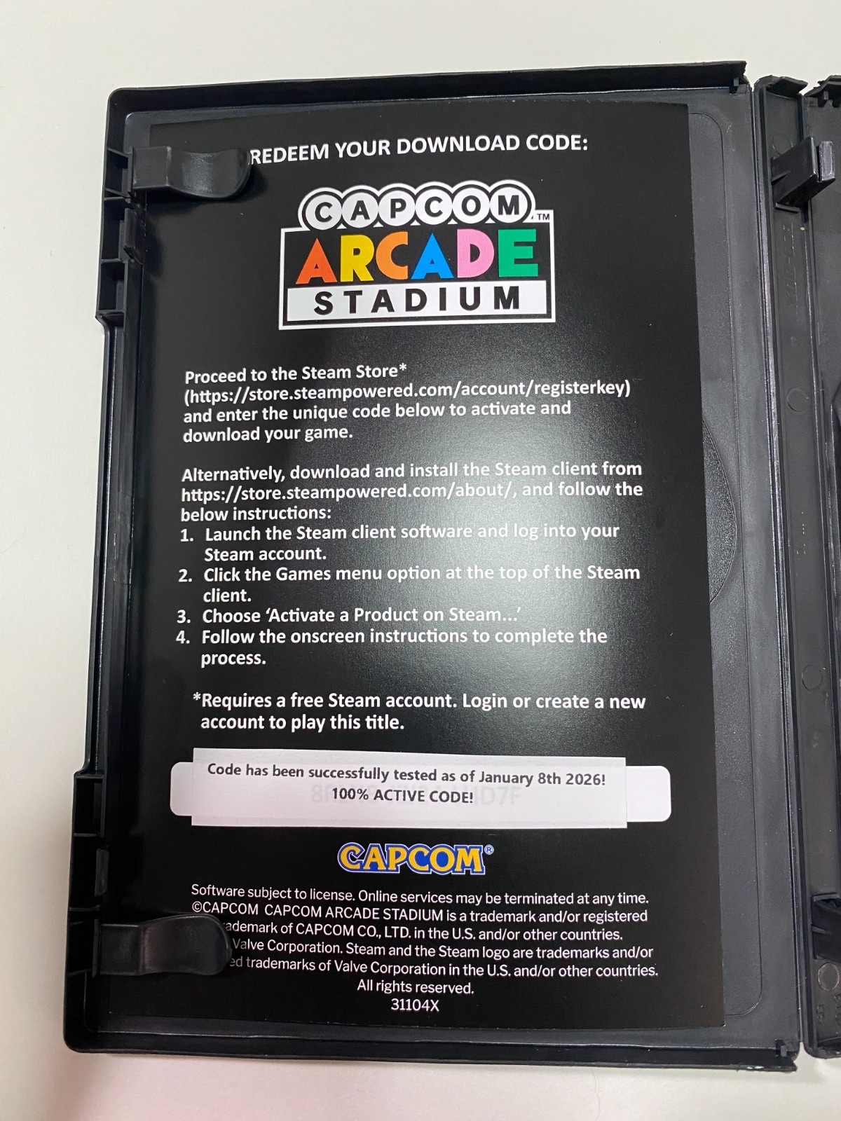 Capcom Arcade Stadium (PC GAME!) STEAM APP REDEEMABLE ONLY, NO DISC!