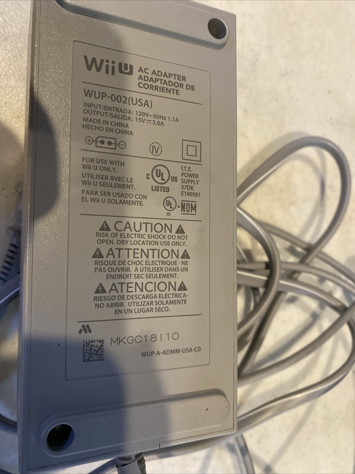 OEM Official Wii U AC Adapter Power Supply WUP-002 for WUP-001 WUP-101 (p)