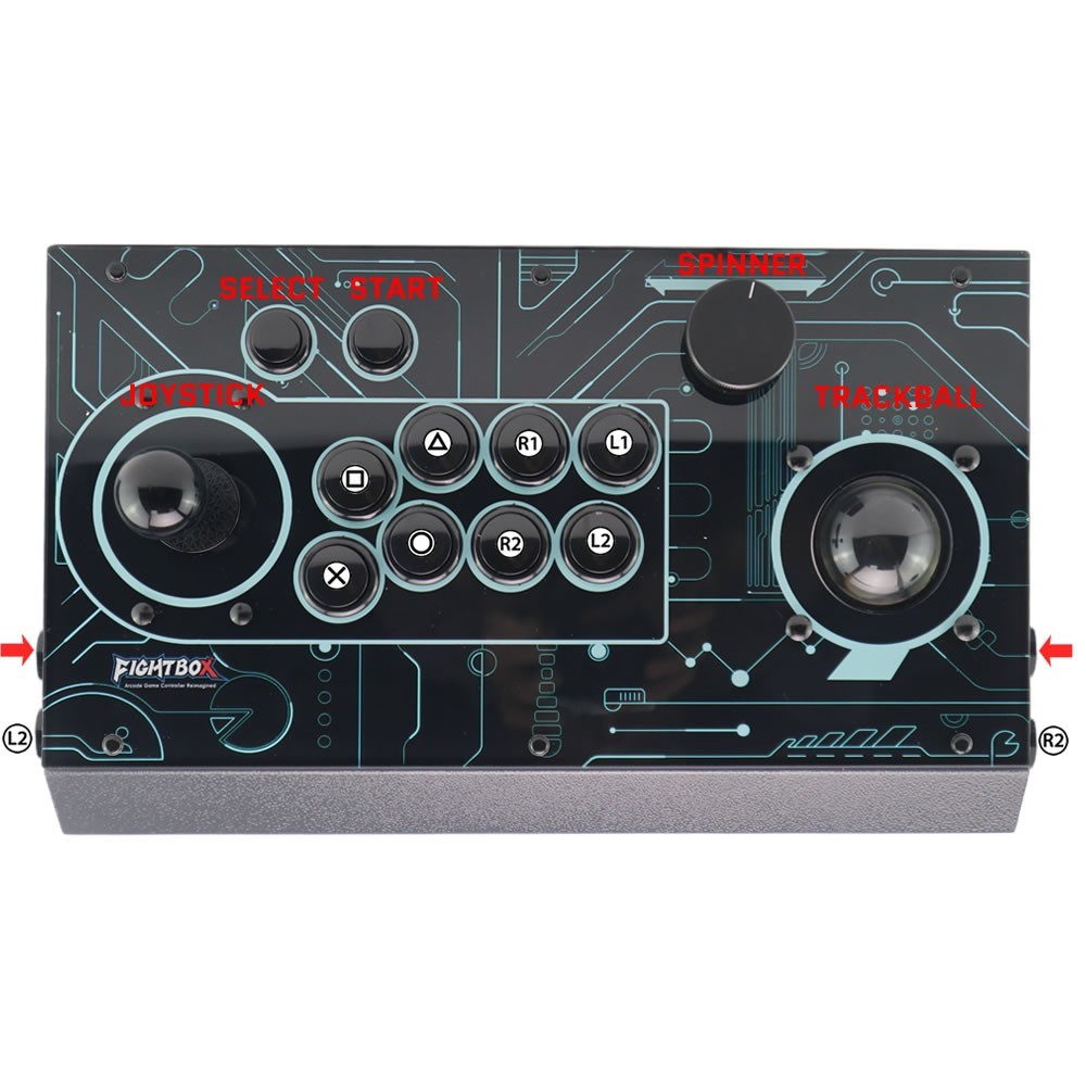 FightBox R10-PRO Arcade Fight Stick With Trackball&Spinner Retro Game Controller