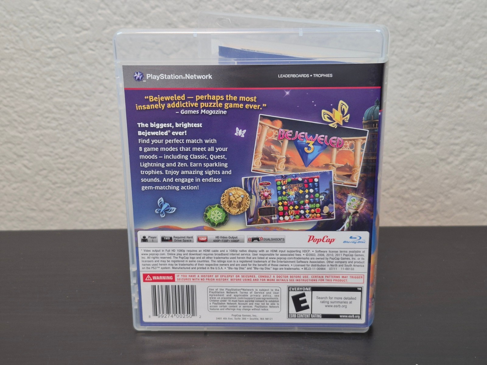 PS3 Bejeweled 3 Game Complete CIB Mint Disc Puzzle Match 3 Strategy PopCap 2011