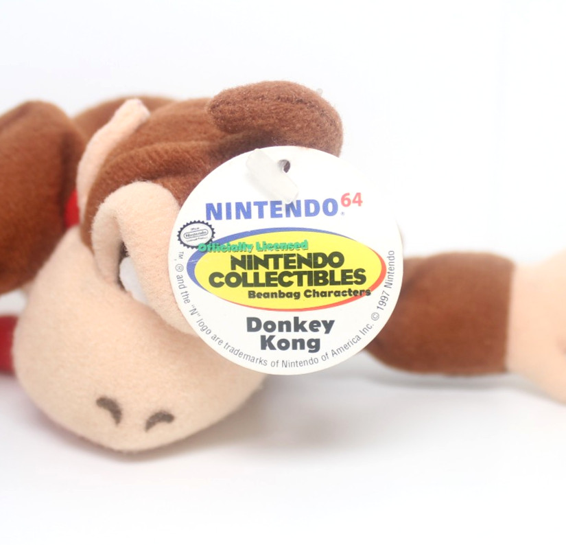 Vintage Nintendo 64 Donkey Kong Beanbag Plush + Hang & Tush Tag (BD&A, 1997)