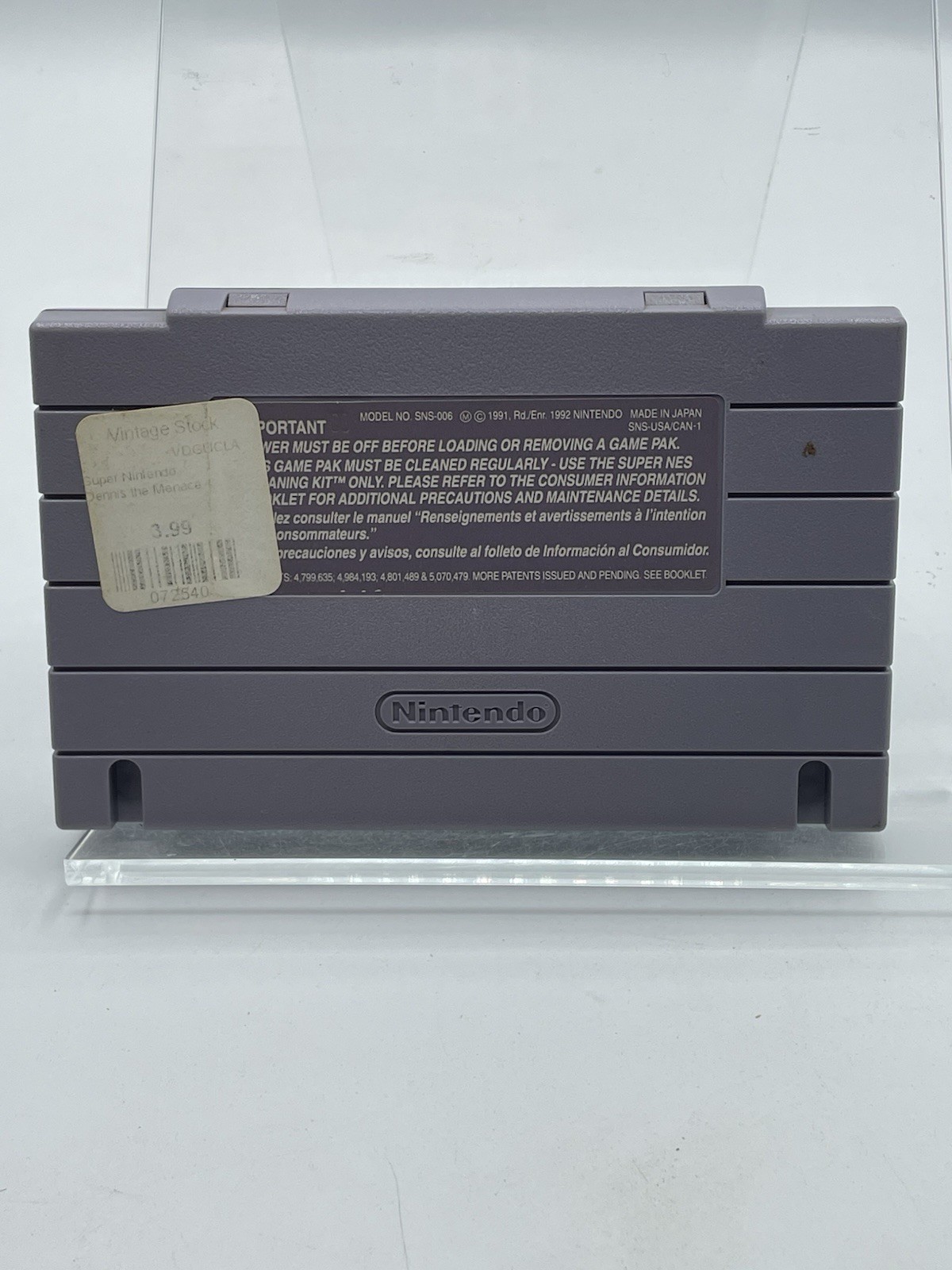 Dennis the Menace – Super Nintendo SNES Game Cartridge – Authentic Tested