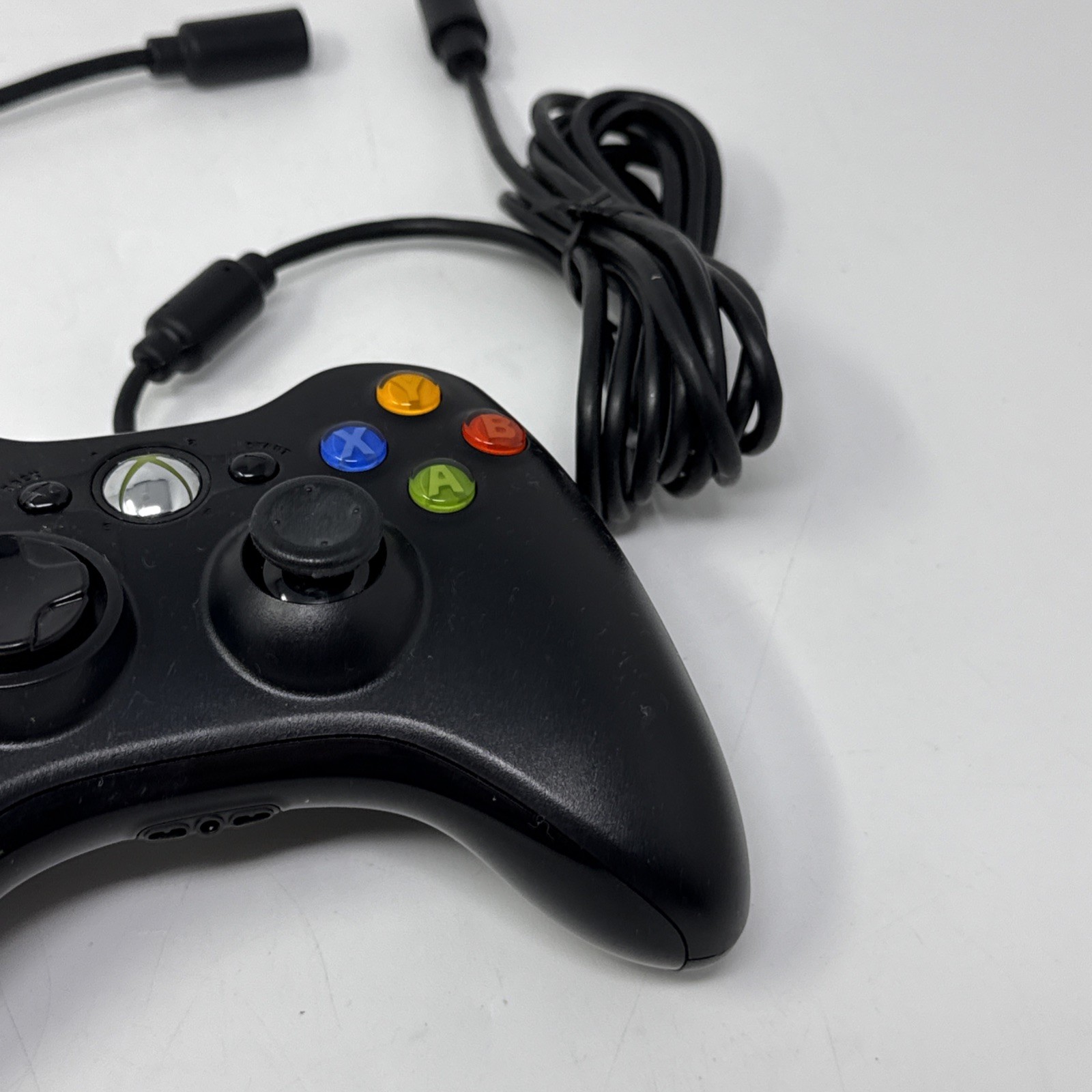 Microsoft Xbox 360 Wired Controller Black OEM With USB Breakaway Cable – Tested