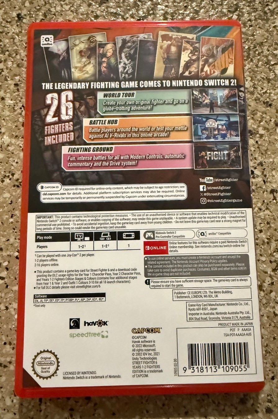 Street Fighter 6: Year 1-2 Fighters Edition (Switch 2) LIKE NEW WITH DLC CODE
