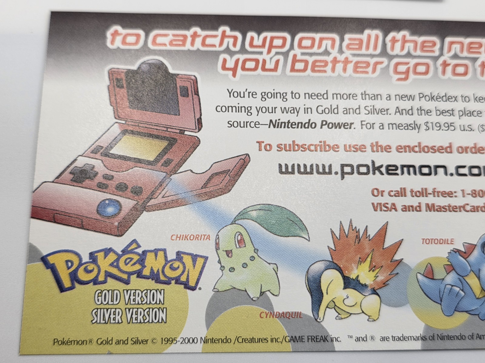 Pokemon Gold Silver Nintendo Power Complete Promo Mailer Packet 2000 Ho-Oh Lugia