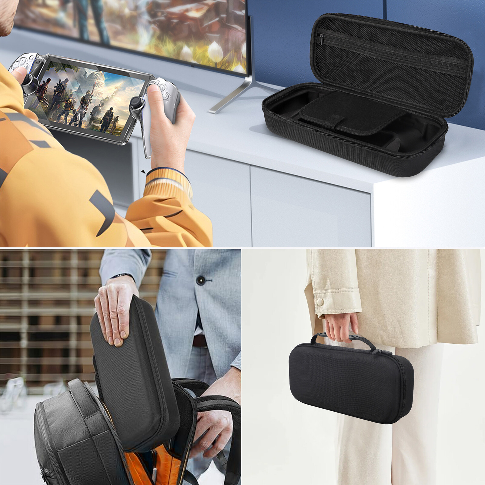 4 in 1 Accessories Set for Playstation Portal Remote Player Carrying Case Shell