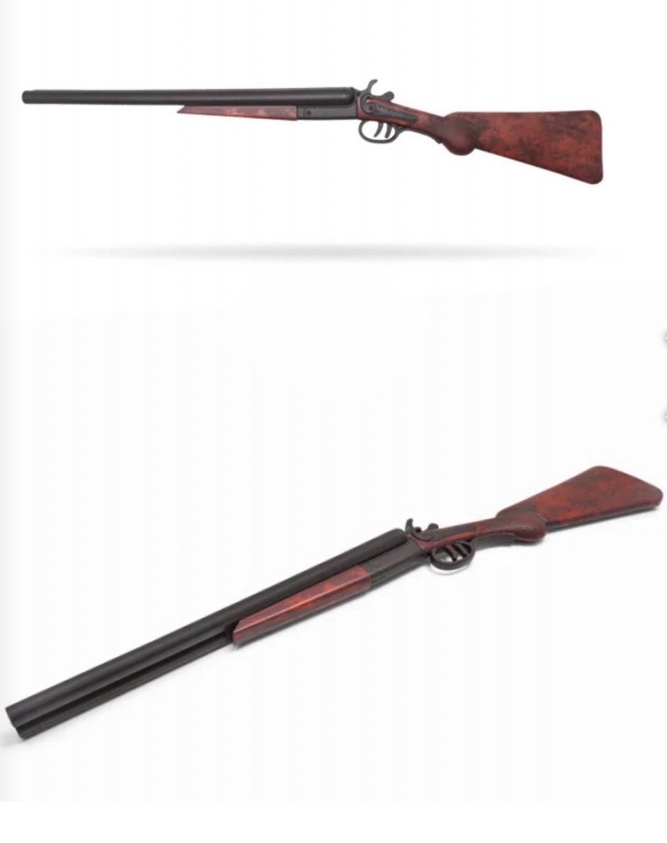 Western Double Barrel Shotgun Replica Toy Made Of Foam Video Games 43”