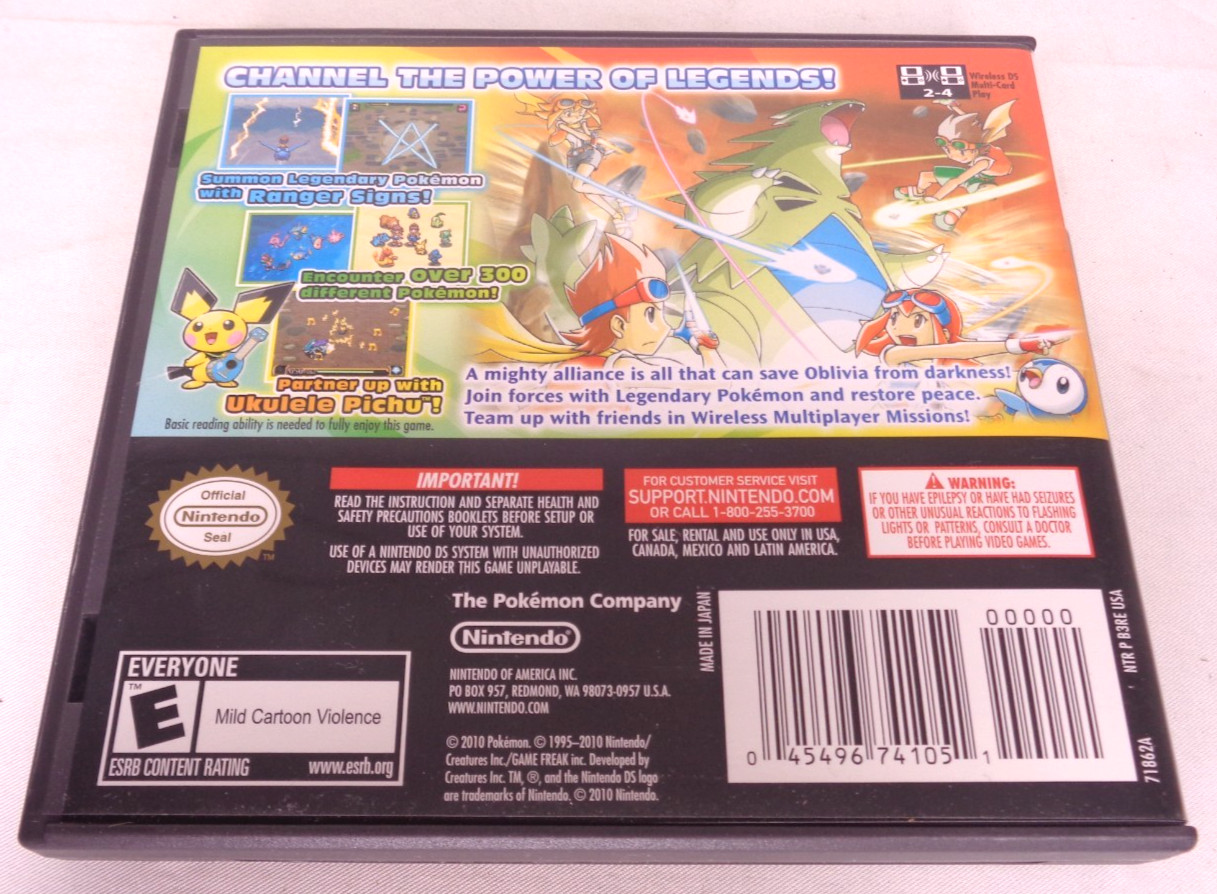Pokemon Ranger Guardian Signs Nintendo DS Original Case & Insert Only NO GAME