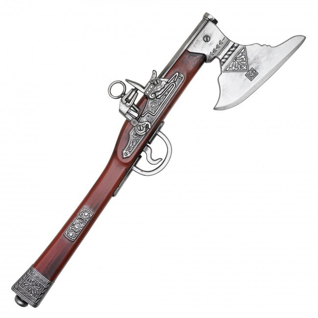 21.5″ Flintlock Axe Pistol Germany 17th Century Foam Gun Toys Cosplay Full Size