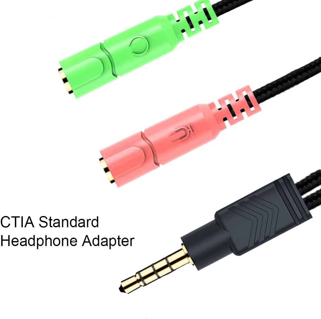 3.5Mm Jack Cable Headset Adapter Kit CTIA for Laptop PS4 Smartphone Xbox One