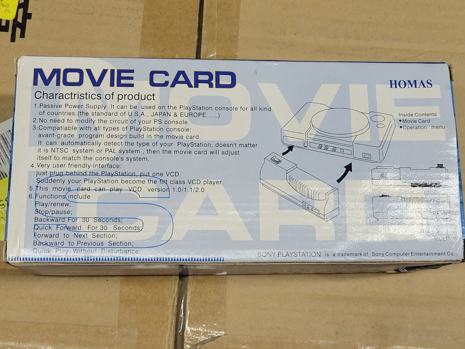 Movie Card (1996, Homas) Brand New Factory Boxed Playstation 1 Video-CD Player