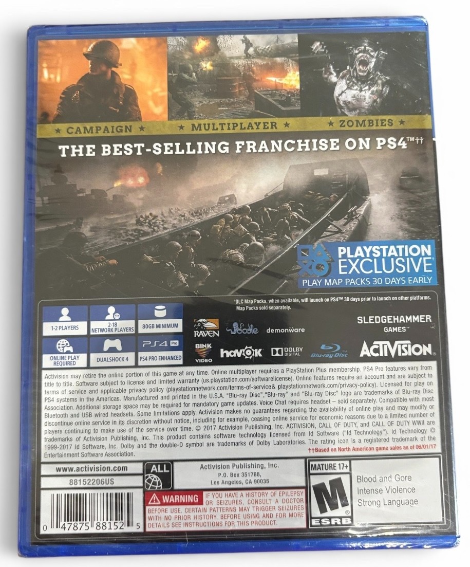New Unopened Call Of Duty WWII PS4 – Sony PlayStation 4 Free Shipping