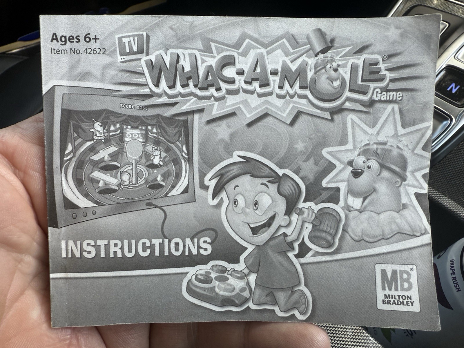 Whac-A-Mole Game Plug and Play TV Game 2005 Hasbro Milton Bradley (MANUAL ONLY)