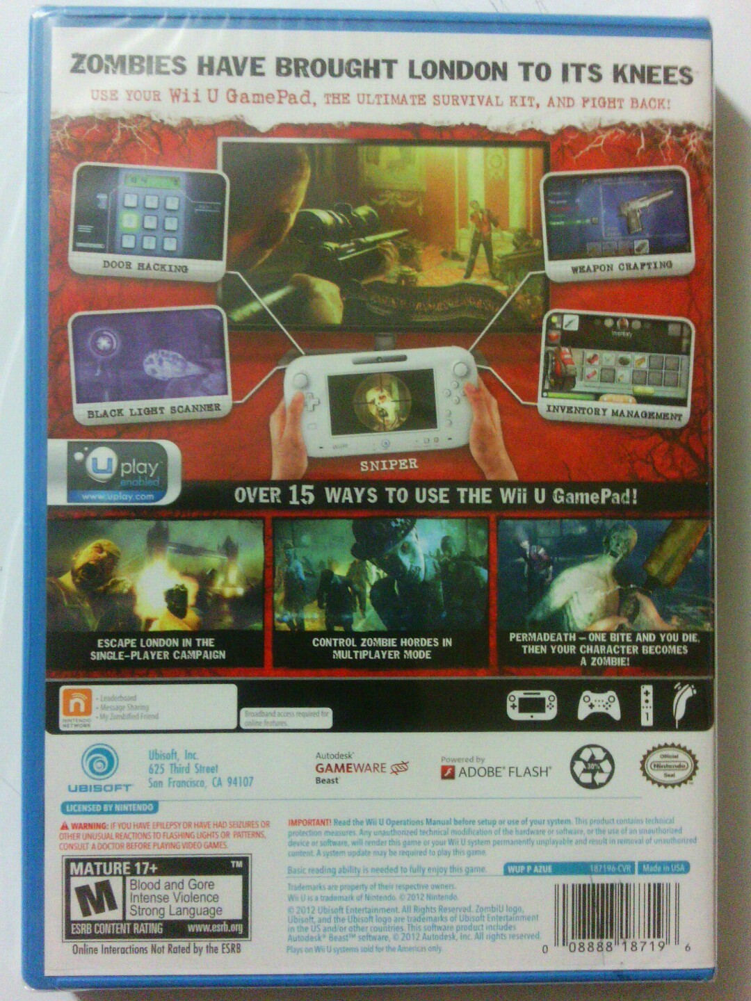 ZombiU (Nintendo Wii U, 2012) BRAND NEW! SEALED!