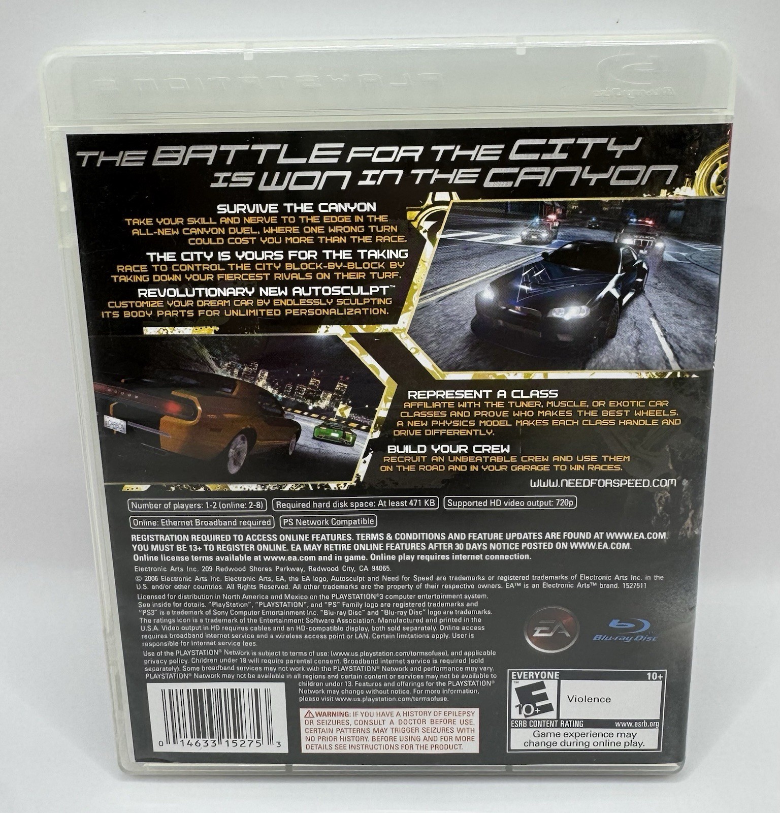 Need for Speed: Carbon (Sony PlayStation 3, 2006) CIB