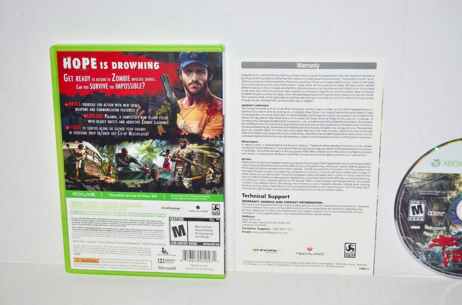 Dead Island: Riptide (Microsoft Xbox 360, 2013) Complete Video Game CIB MINT🔥
