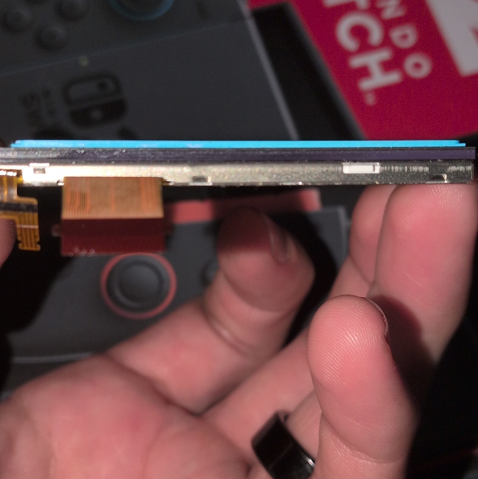 Nintendo Switch Replacement LCD Screen Display Module w/ Ribbon Cable Blue Frame