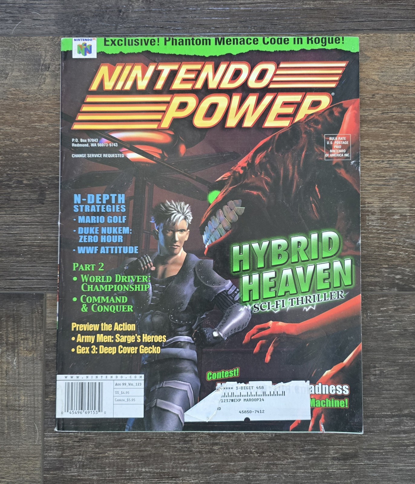 Nintendo Power Magazine Vol. 123 Hybrid Heaven Poster, Comic, & Sticker Book