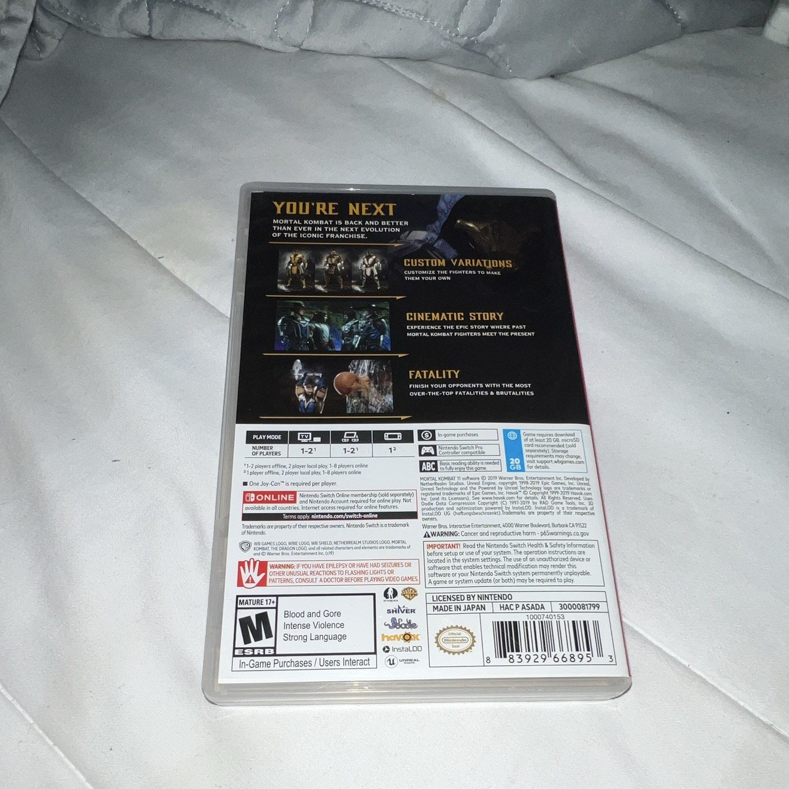 (NO GAME) WB Games Mortal Kombat 11 Nintendo Switch Fighting M NTSC-U/C (US/CA)