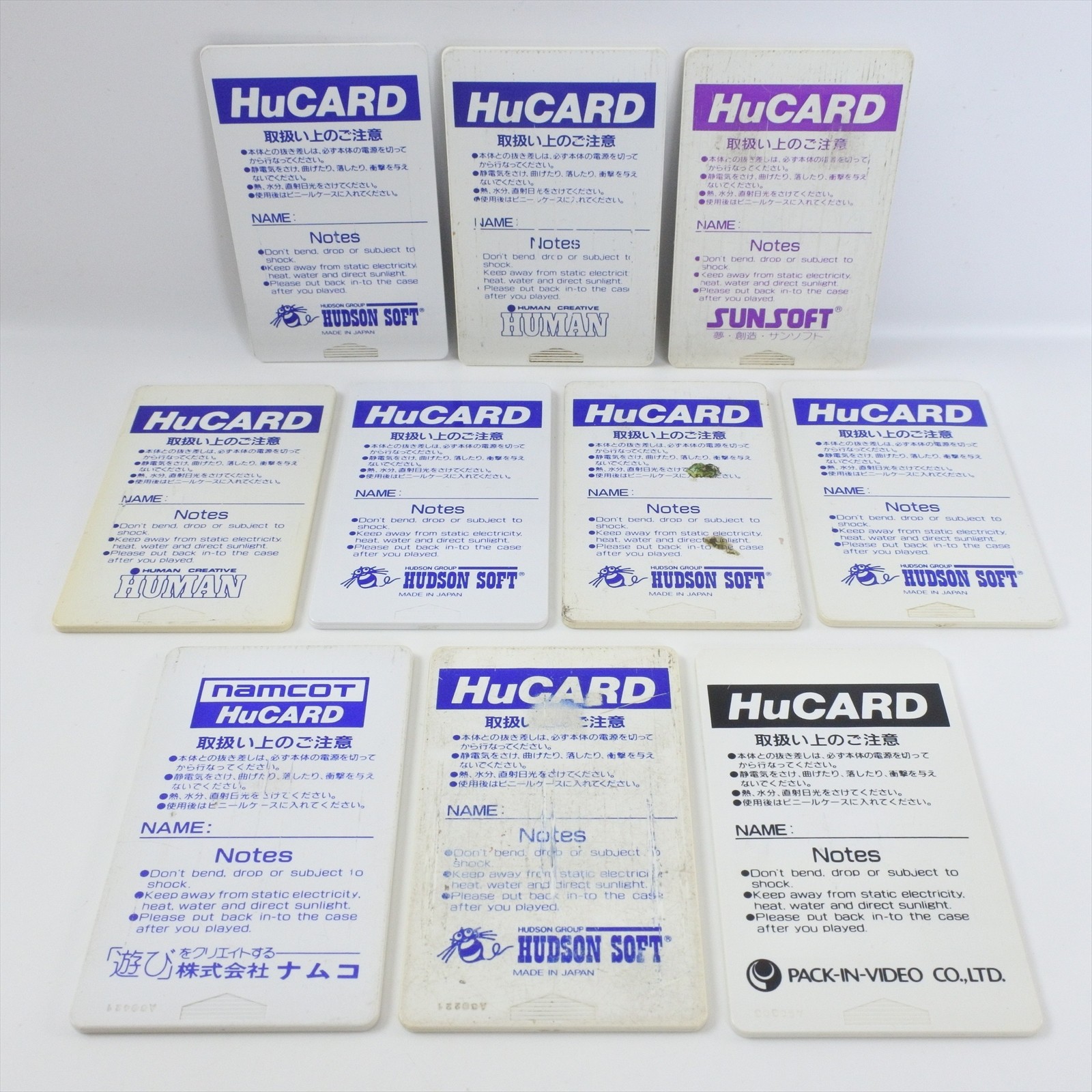 Lot of 10 PC Engine Hu Card Only – Tested – Ref 1579 Grafx