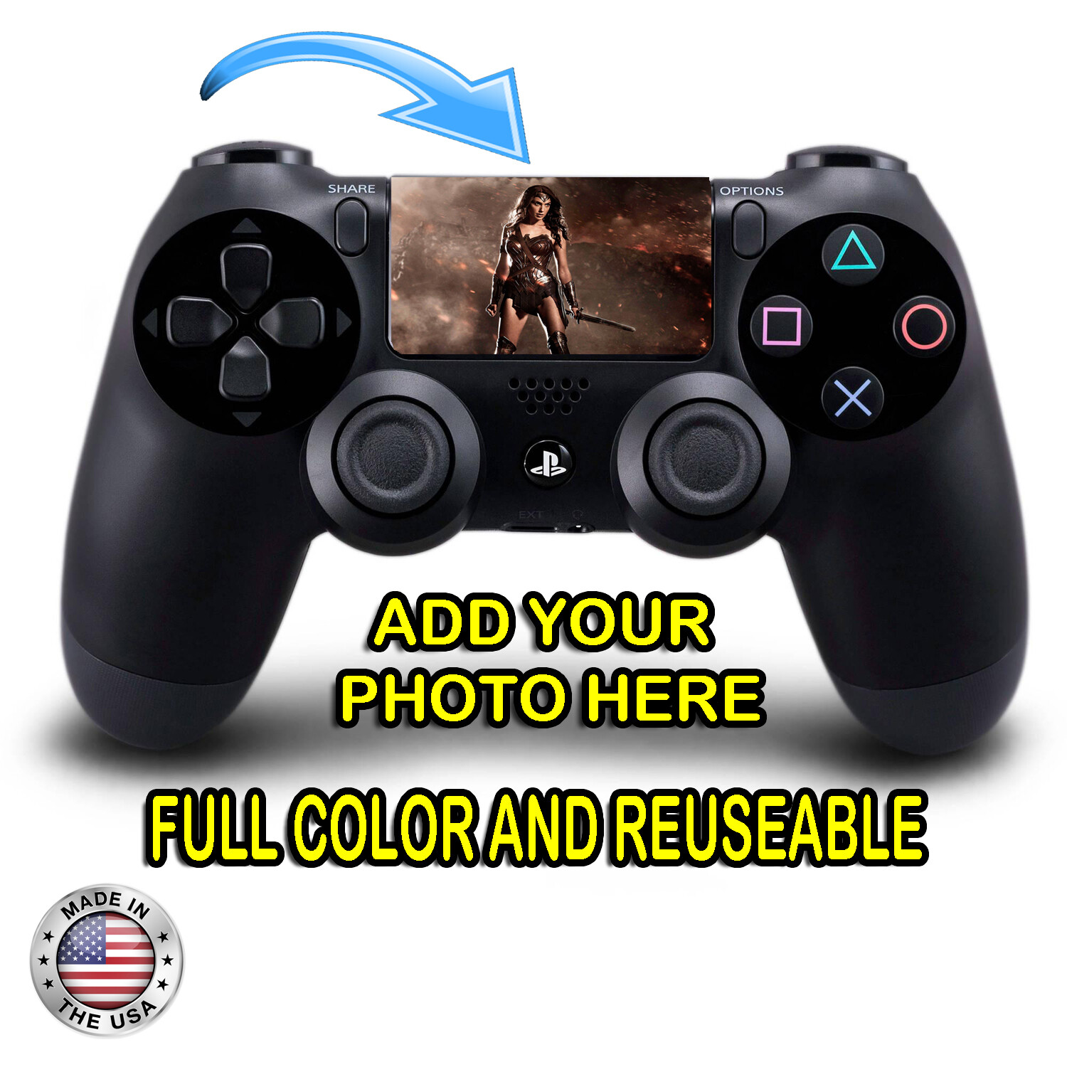 Personalized Custom PS4 Controller Sticker Touchpad Full Color Decal Reusable