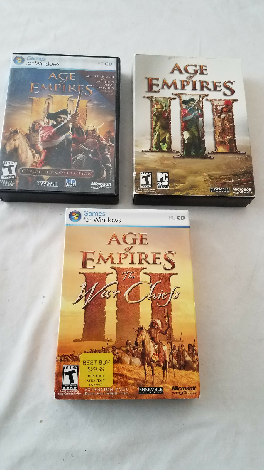 Age of Empires III – Complete Collection, The War Chiefs, etc PC CD product keys