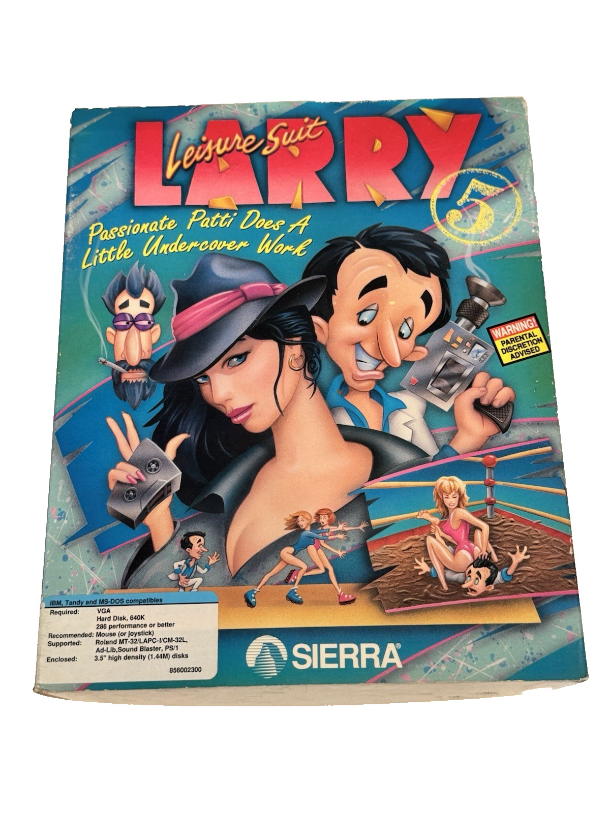 Leisure Suit Larry 5 Passionate Patti Big Box PC Tandy Sierra Hintbook 3.5″ Disk