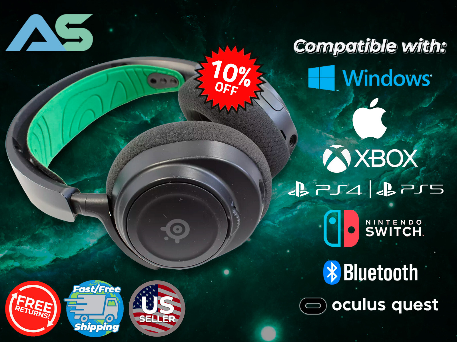 SteelSeries Arctis Nova 7X Wireless Headset For Xbox PC Switch PS4/5 W/ Dongle