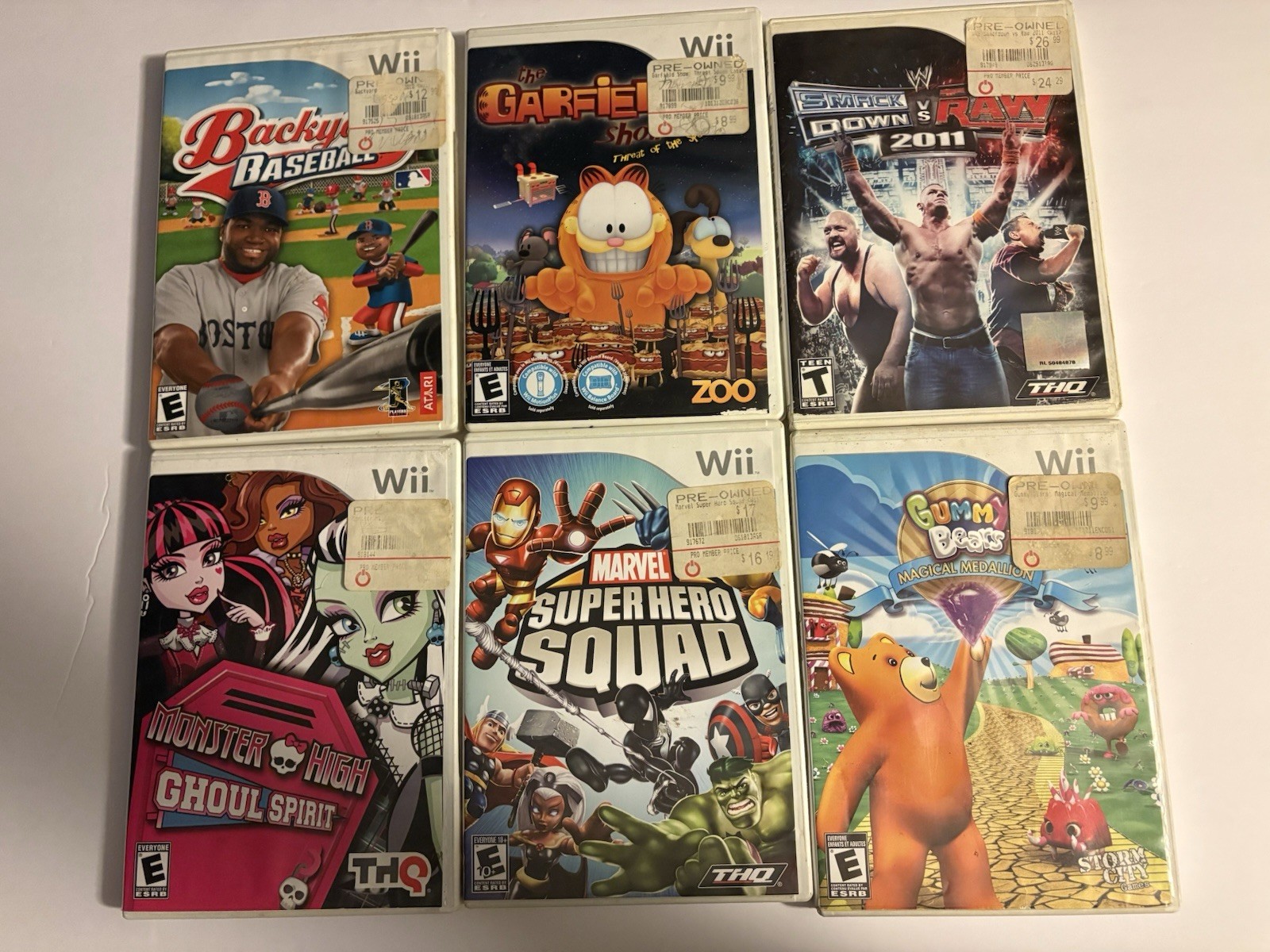Lot of 6 Boot Tested Assorted Nintendo Wii Video Games including Monster High