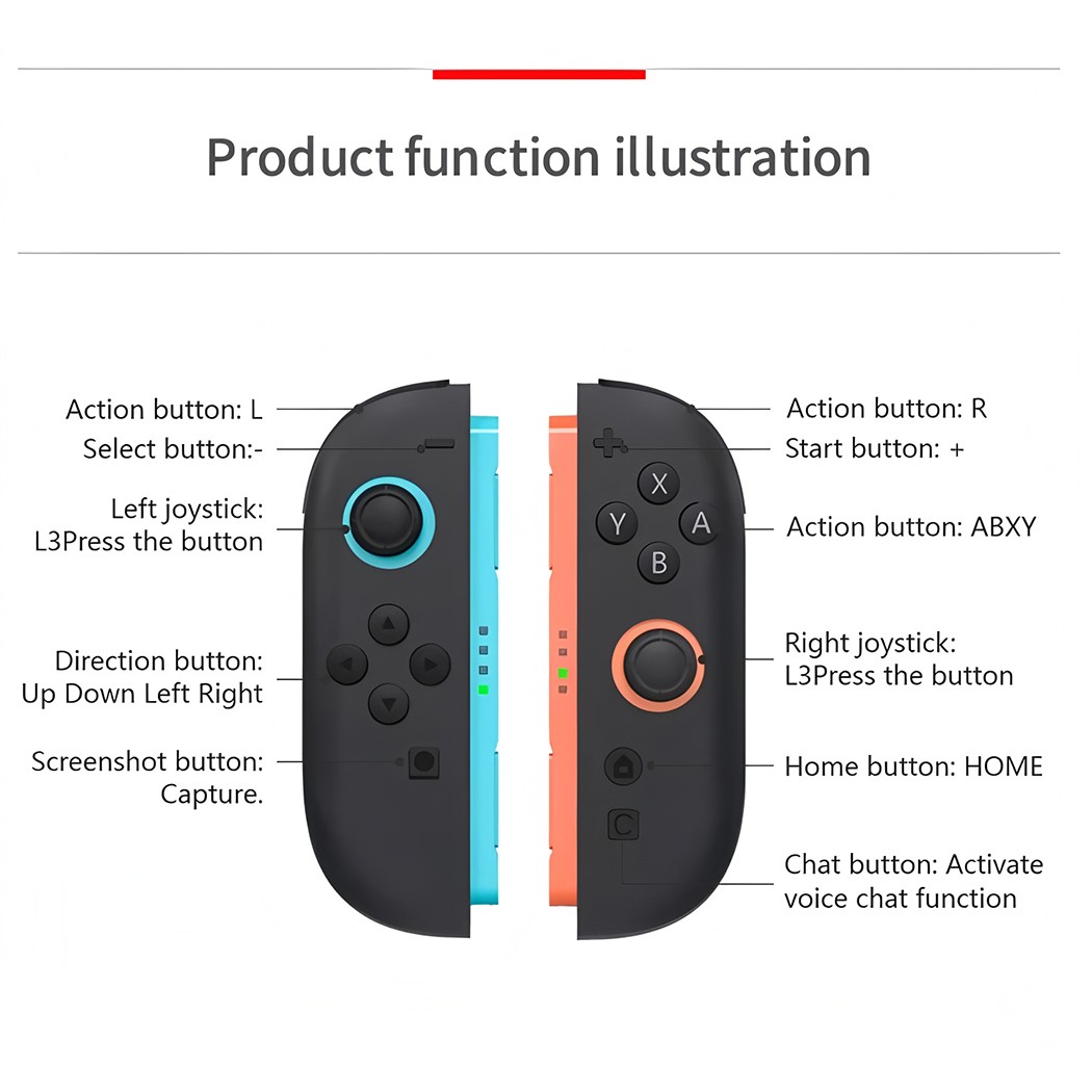 Wireless Gamepad Left & Right Game Controller For Nintendo Switch2 Joy-Con2 HP