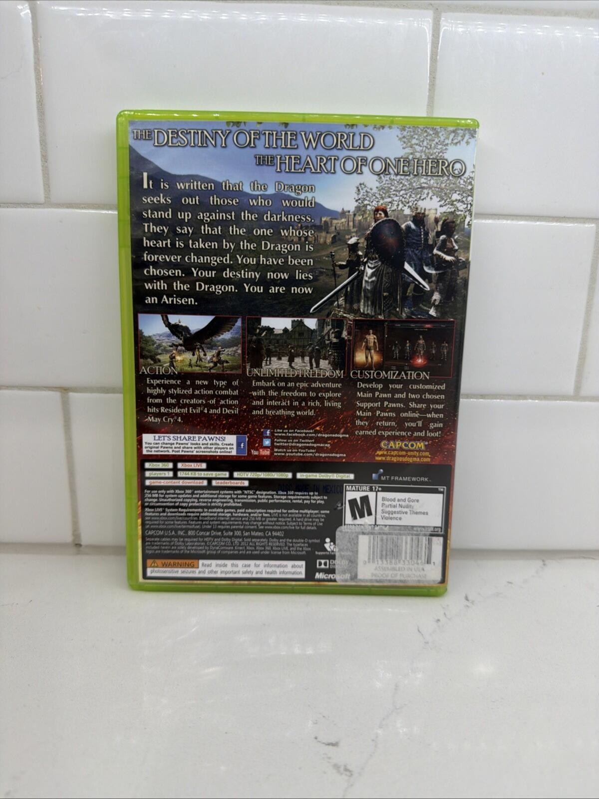 Dragon’s Dogma (Microsoft Xbox 360, 2012) CIB Complete in Box Tested Action RPG