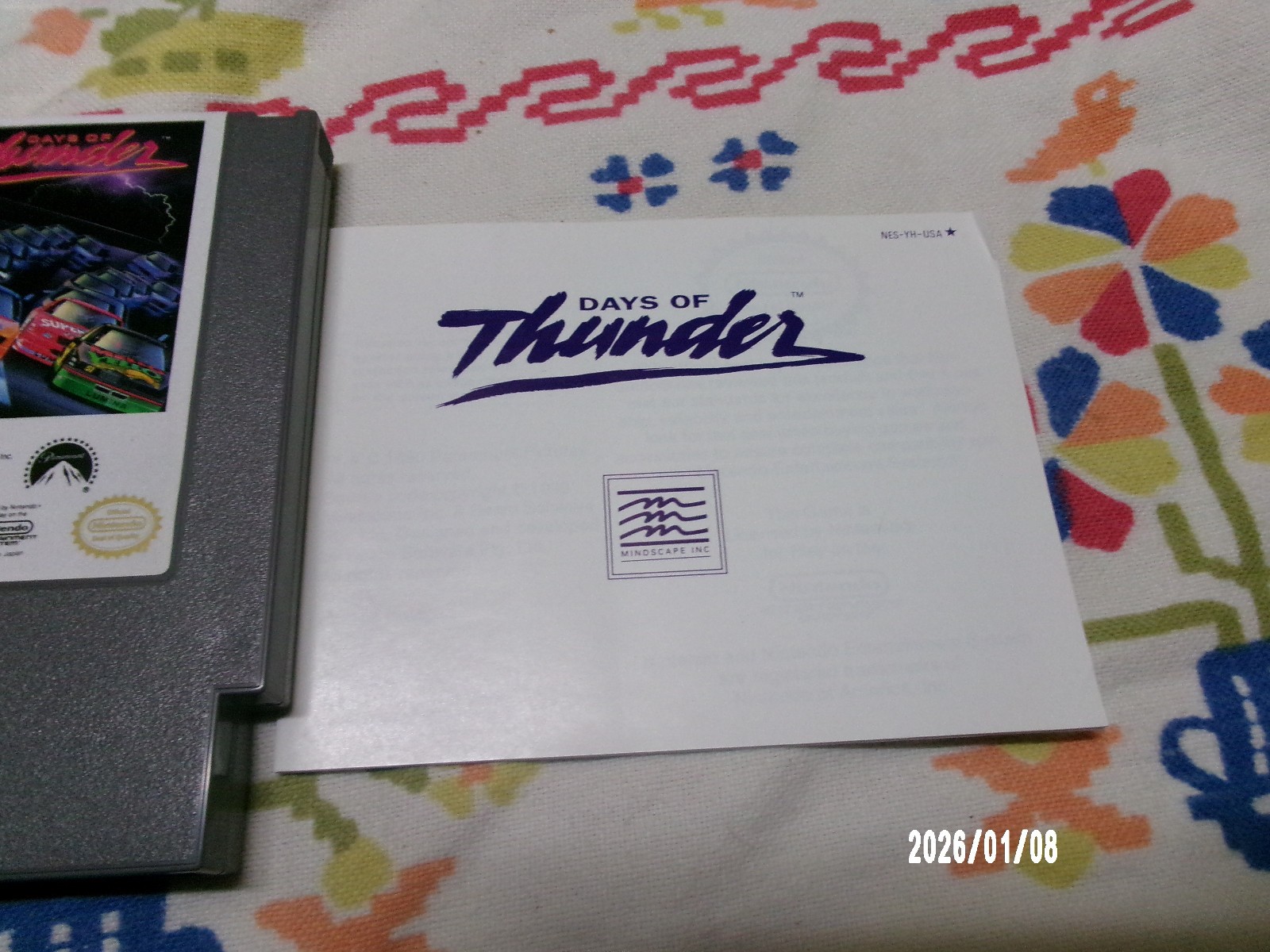 #761 Oval Seal Days of Thunder complete in box nintendo nes factory nr-MINT