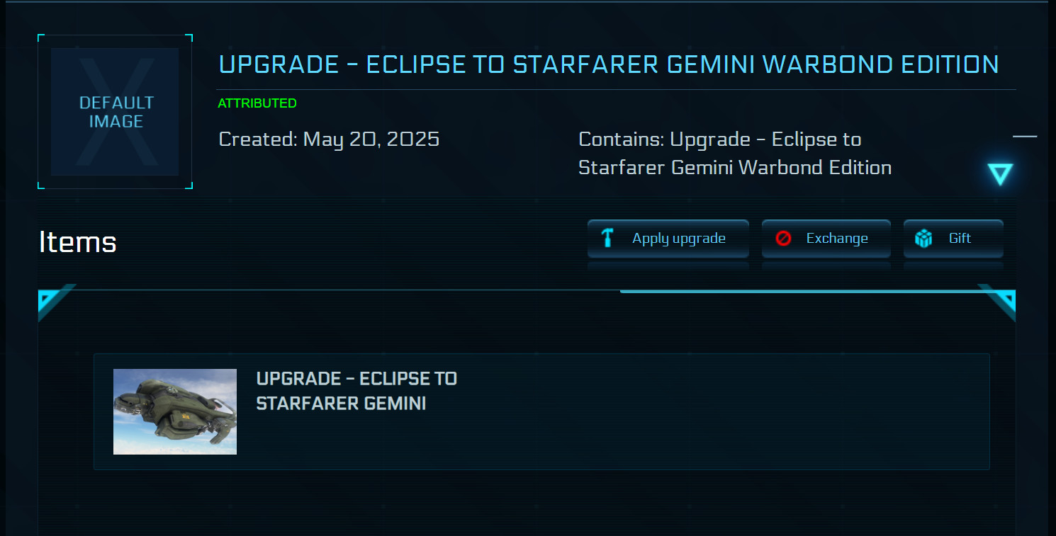 Star Citizen – Upgrade – Eclipse to Starfarer Gemini Warbond Edition -10y ins.