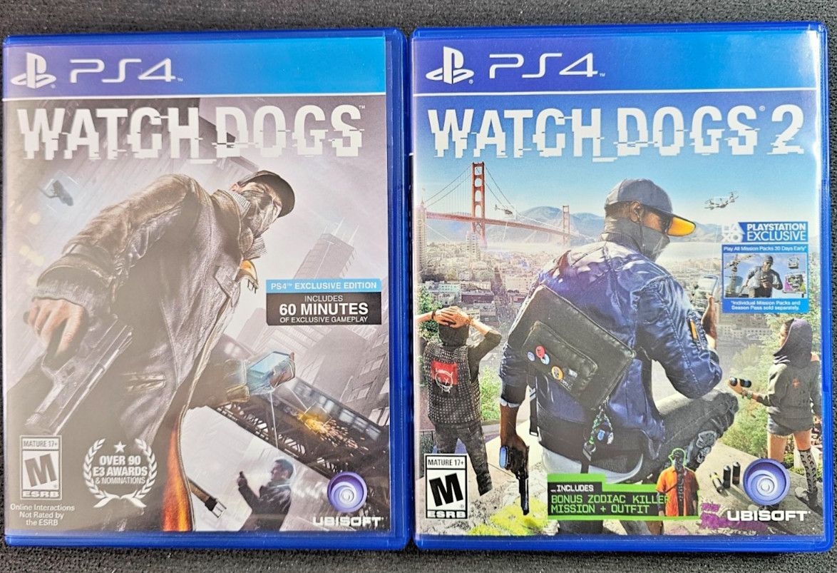 WATCH DOGS and WATCH DOGS 2 – PlayStation 4 -UBISOF – PS4 Video Games (BUNDLE)