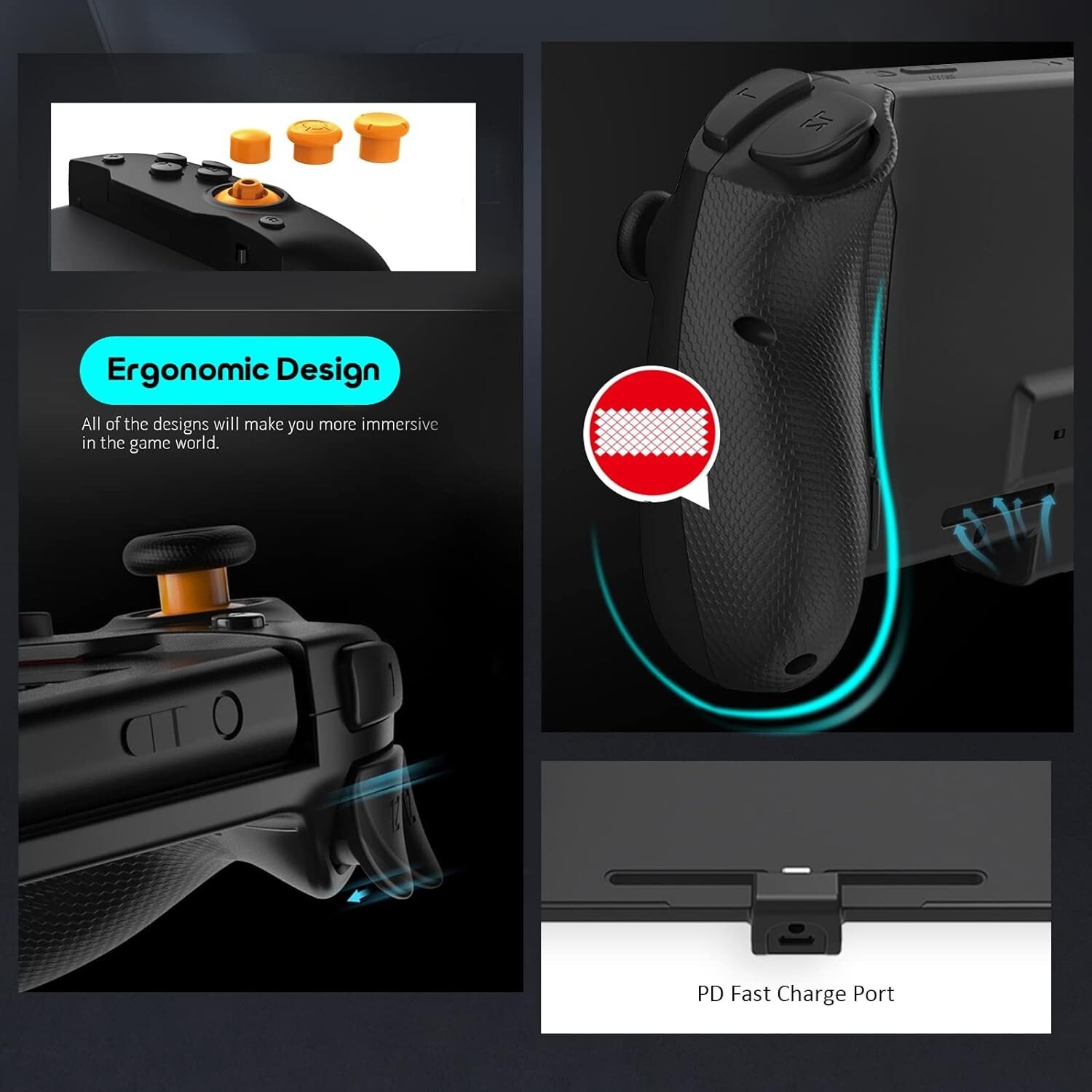 Gamepad Dual Vibration Handheld Controller For Nintendo Switch Joy-Con Game Grip