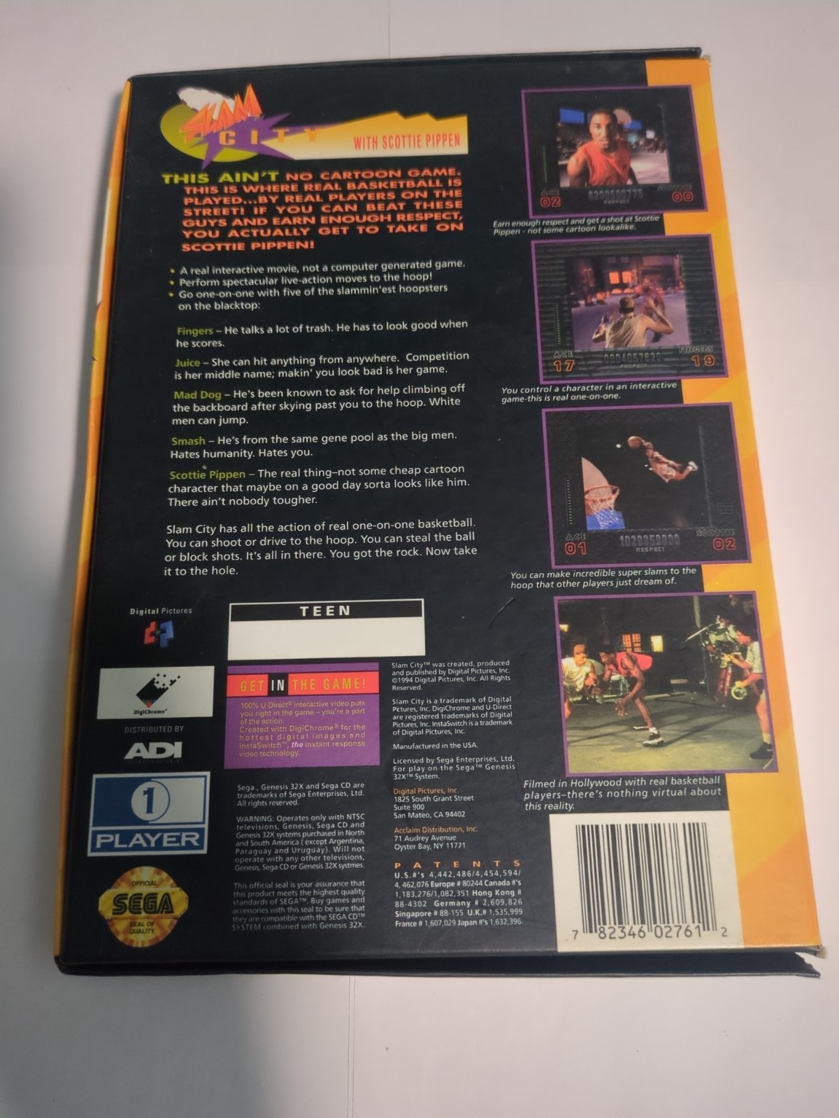 Slam City with Scottie Pippen (Sega CD 32X, 1995) Complete